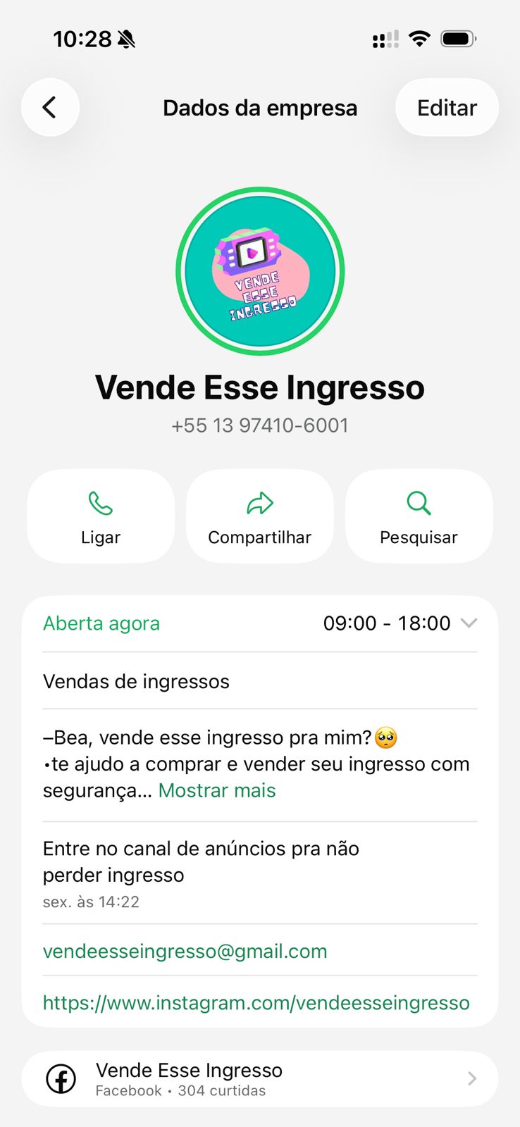 Conversa real Vende Esse Ingresso